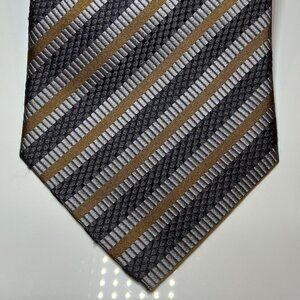 Joseph & Feiss Gold Gray Silver Lamé Silk Tie
